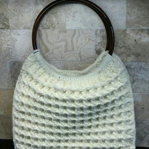 BOHO KNIT handbag  & Lucite handles